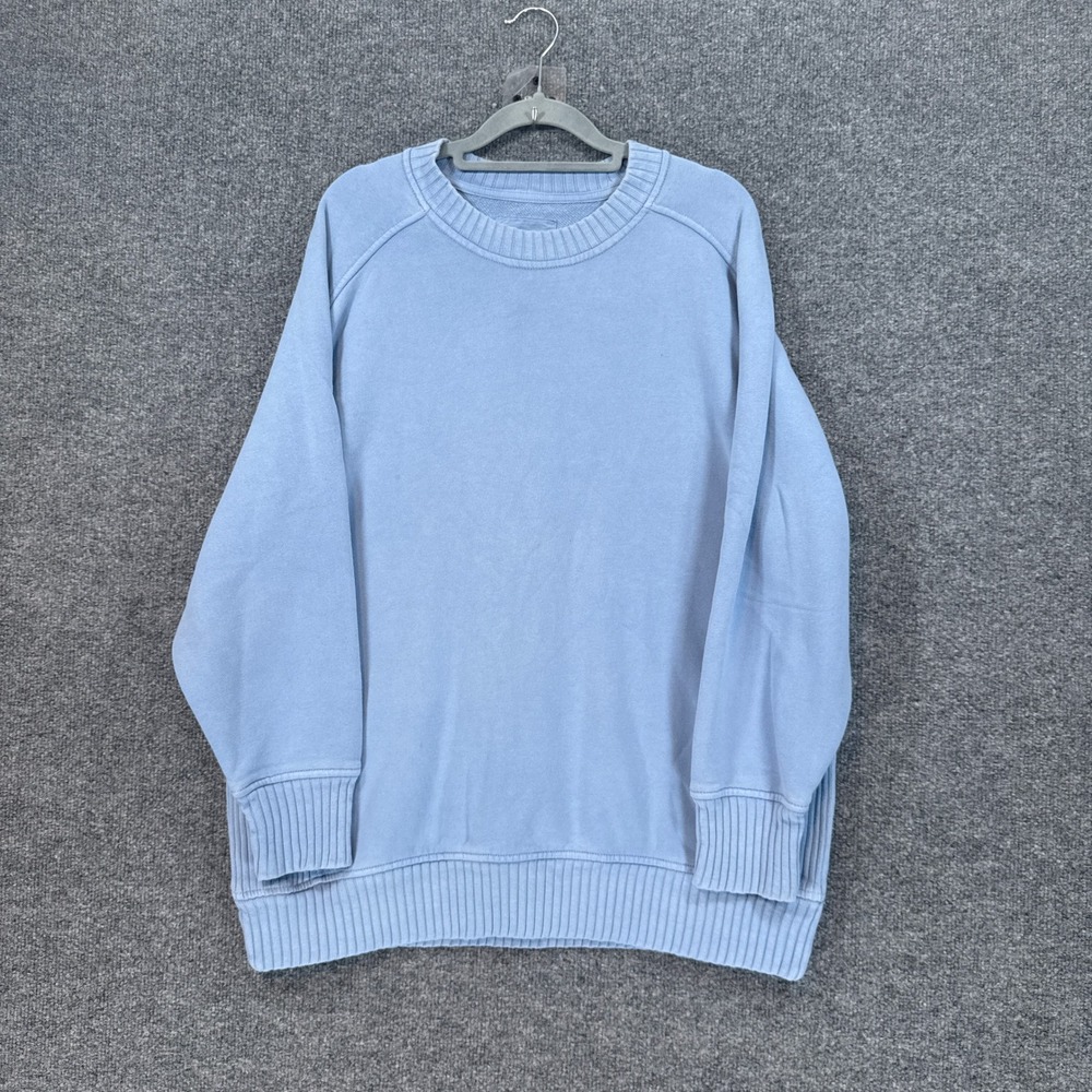 Aerie Sweatshirt Womens Small Blue Oversized Raglan Crewneck Pullover Ribbed